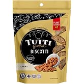 Tutti Gourmet Gluten Free Almond Biscotti 10oz, Handmade &amp; Vegan | Dairy-free, Egg-free &amp; Halal Certified. Twice-baked Italian Cookies w/ Almonds. Enjoy w/ Coffee or Tea