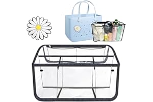 SYTRANREIN Bogg Bag Organizer&Charm Accessories, Waterproof Clear Beach Storage Bag insert divider,Compatible with for Bogg Bag XL (Black)