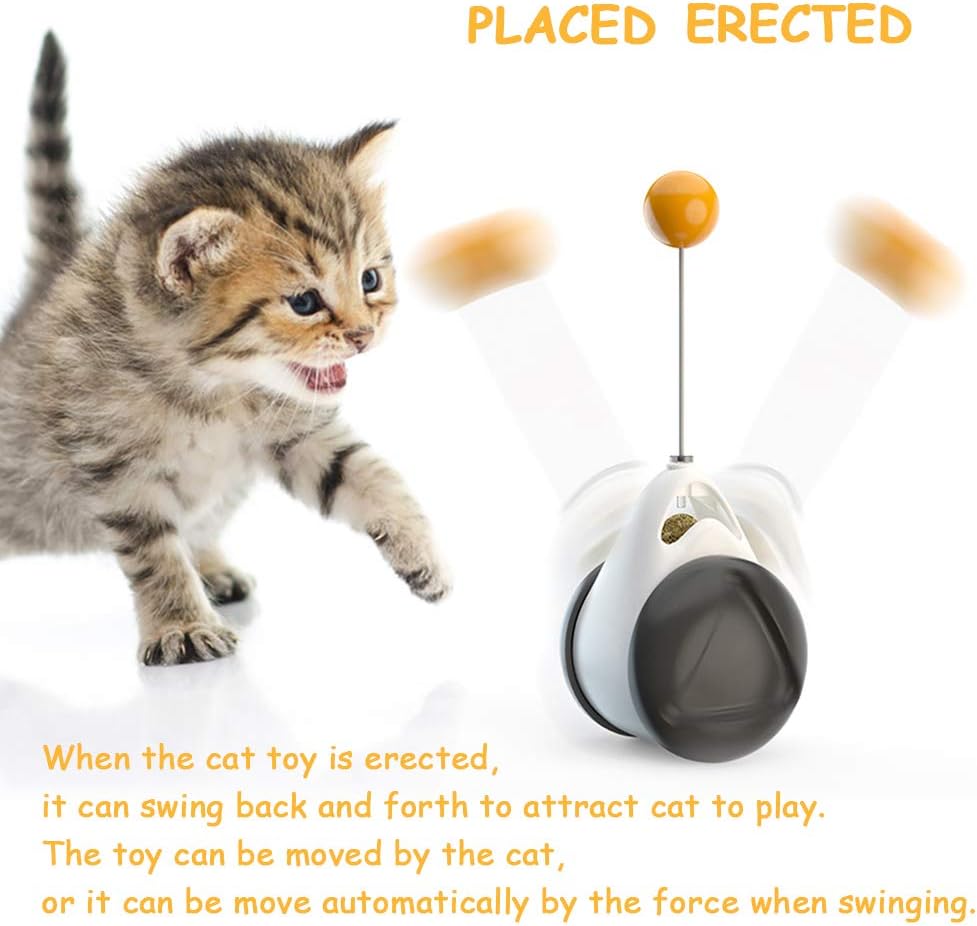 Mwatcher Interactive Robotic Cat Toys Moving Cat Toys for Indoor Balance Swing Car Kitten Toys with Ball : Pet Supplies