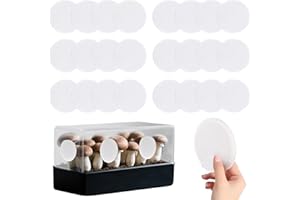 GLOWGEEK 24Pcs 3" Monotub Adhesive Filter Disks 3mm Thick Monotub Filter Discs Mushroom Filter Pads for Mushroom Growing Supplies Monotub Filtration Pad Replacements for Wide Mouth Jar Lids Mason Jars