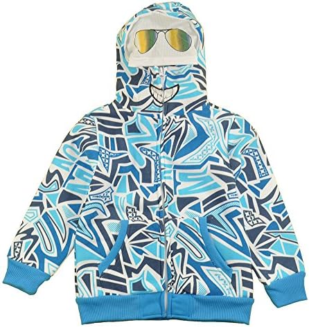 Mon Street Little Boys Face Mask Zip Up Hoodie