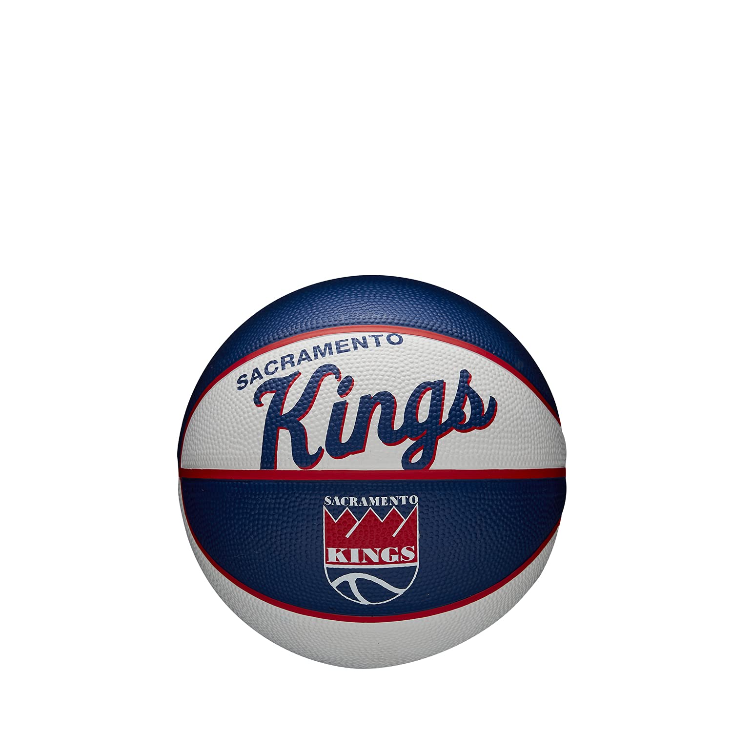Wilson Mini-Basketball, Team Retro Model, SACREMENTO KINGS, Outdoor, Rubber, Size: MINI โ image 1