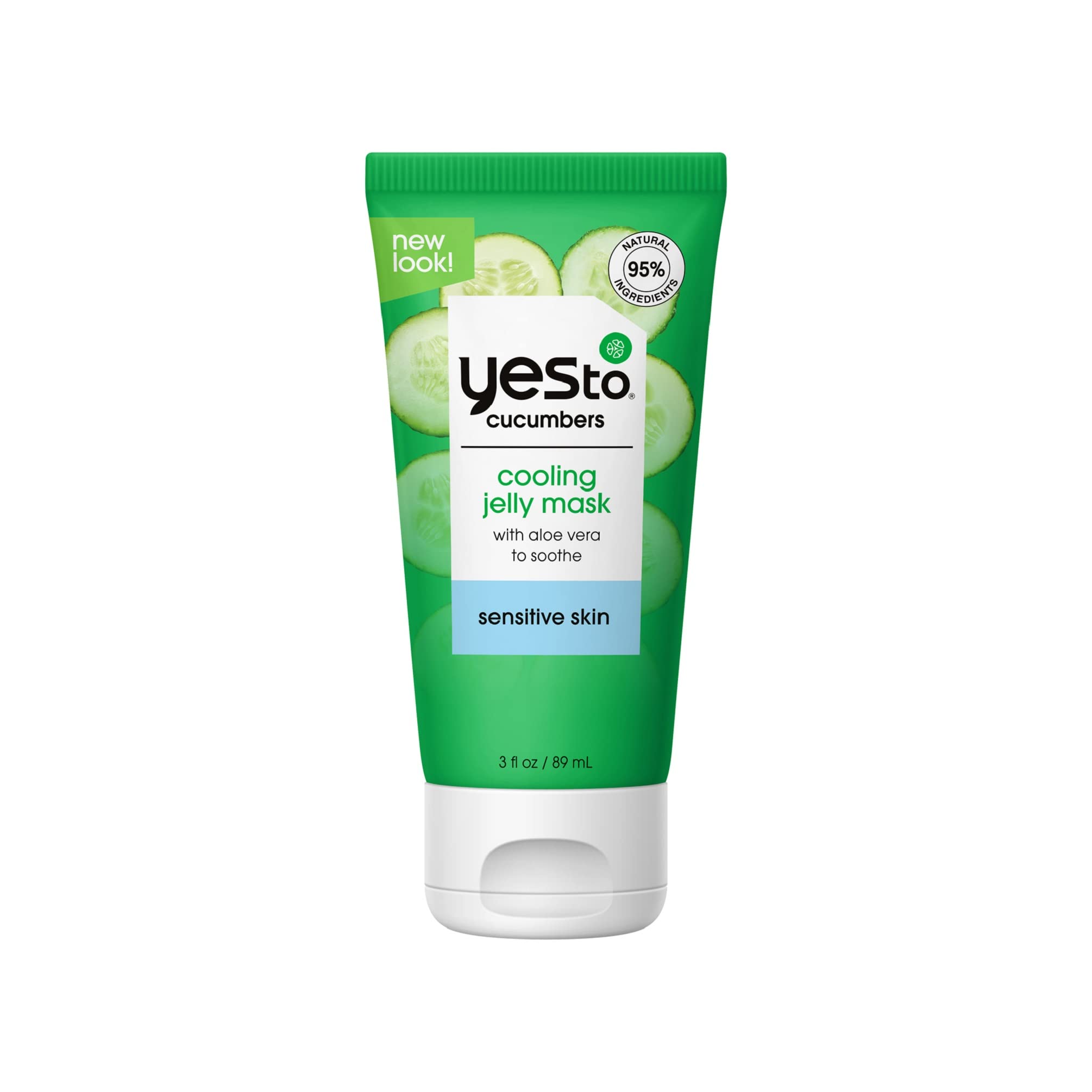 Yes To - Cucumbers Soothing & Cooling Jelly Mask 89ml - Formulated for Sensitive Skin - Provides Quenching, Softening & Calming Benefits - Vegan