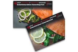 Wild Caught Canadian Pacific Smoked Sockeye Salmon and Pink Salmon Filet 2 Pack Gift All Natural From Vancouver BC