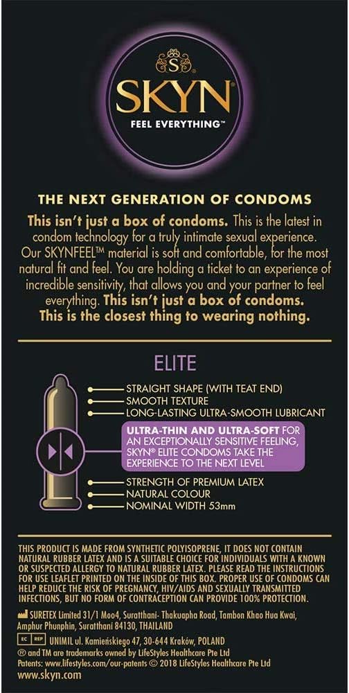 SKYN® Elite Non-Latex Condoms, Pack of 10 x 6, 10 count (Pack of 6) - Image 4
