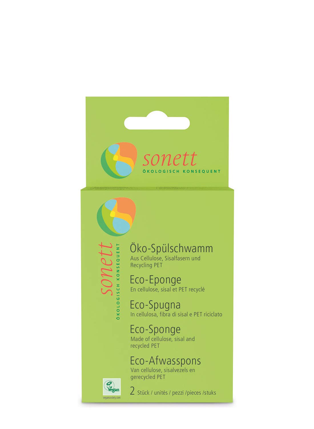 Sonett Öko-Spülschwamm: Für Gläser, Edelstahl und Oberflächen mit Lotoseffekt geeignet