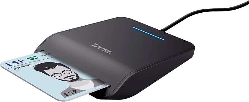 Lecteur de Carte DNI USB, Lecteur de Carte Identité, Noir