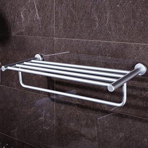 Creatwo Bath Towel Rack Aluminum Bathroom Towel Shelves Wall Mount Towel Bar Holder -24 inch, Silver