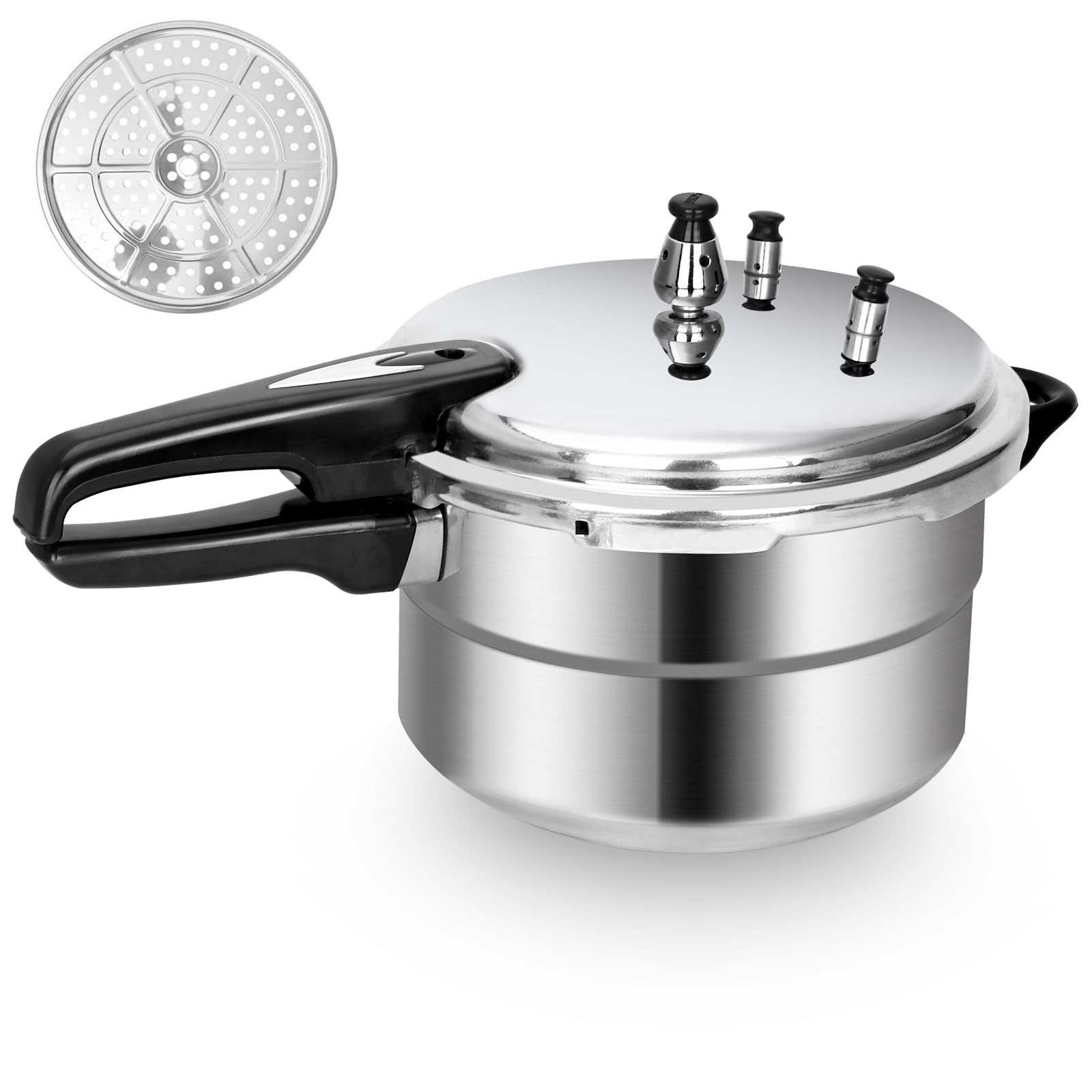 Photo 1 of Fulgutonit 5.3 Quart Pressure Cooker, 10 Psi Induction Compatible Pressure Canner w/Multiple Pressure Control & Protection, Canning Rack Included