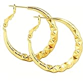 ToHeart Gold Hoop Earrings for Women Gold Plated Twist Hoop Earrings