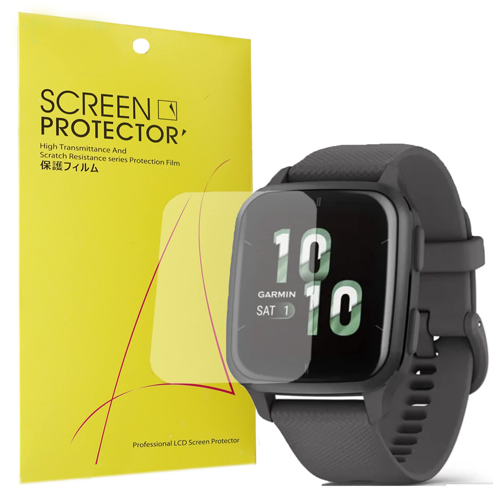 ceston Compatible for Garmin Venu Sq 2 Screen Protector, [6 Pack] Full Coverage TPU Clear Film Compatible with Garmin Venu Sq 2 Smartwatch (6 pack)