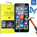 Lumia 640 Screen Protectors,UTLK Anti-Scratch Buble-free HD Clear 2.5D Round Edge Ballistic Glass Screen Protector For Microsoft Lumia 640 With Max Clarity & Touch Accuracy