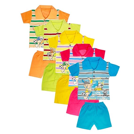 Reshvin Boys Multicolour Cotton T Shirt And Drawer Set 3 6month