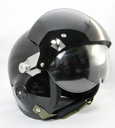 Amazon 黒 フライト パイロット ヘルメットつや有り 黒 ジェット 車 バイク