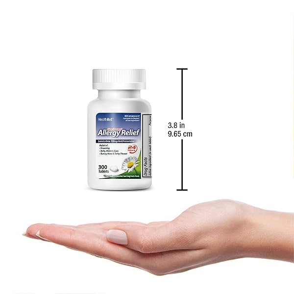 HEALTHA2Z® ALLERGY RELIEF | LORATADINE 10MG | ANTIHISTAMINE | NON-DROWSY | RELIEF FROM ITCHY THROAT, SNEEZING, RUNNY NOSES | 24-HOURS ALLERGY MEDICINE (300 TABLETS)