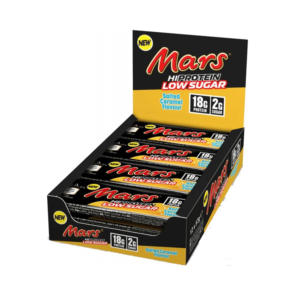 Mars Salted Caramel Protein Bar – 12 × 57g – 18g Protein, Low Sugar (2g), High‑Protein Chocolate Snack for Gym, Work & On‑the‑Go
