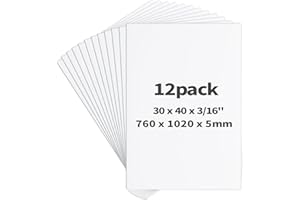 CreGear Foam Board 30 x 40 x 3/16", 12 Pack White Poster Board Lightweight Signboard Foamboard for Crafts, Framing, Art, Display, Presentation
