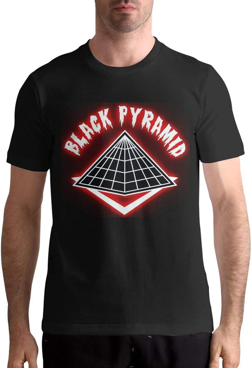 LEDILA Chris Brown-Black Pyramid Men's Popular Short Sleeve Music Band T-Shirts Black