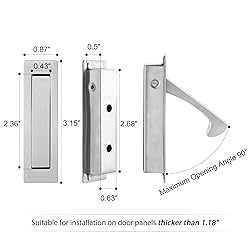 Malimali Pocket Door Pull and Edge Set, Stainless