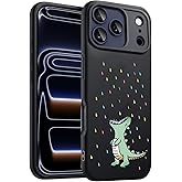 Unov Case Compatible with iPhone 17 Pro (2025) 5G with Cute Dino Rainbow Dinosaur Dragon Embossed Pattern Design Slim Protective Soft TPU Bumper Back Cover