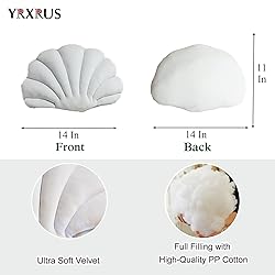 YRXRUS Shell Pillow, White Seashell Pillow, Patio