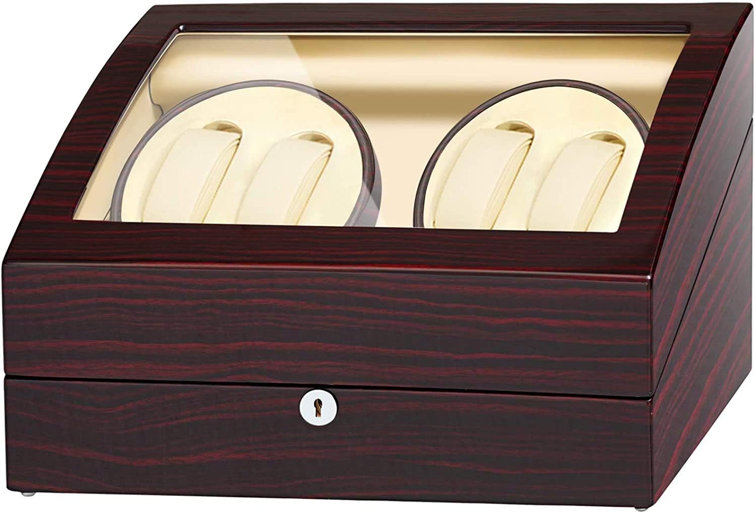 JQUEEN 4 Automatic Watch Winder with 6 Storage Case
