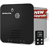 RVPart Pro RV Tankless Water Heater, Propane-Powered, with 15"×15"Black Door and Remote Control, 12V DC, Compatible with All 