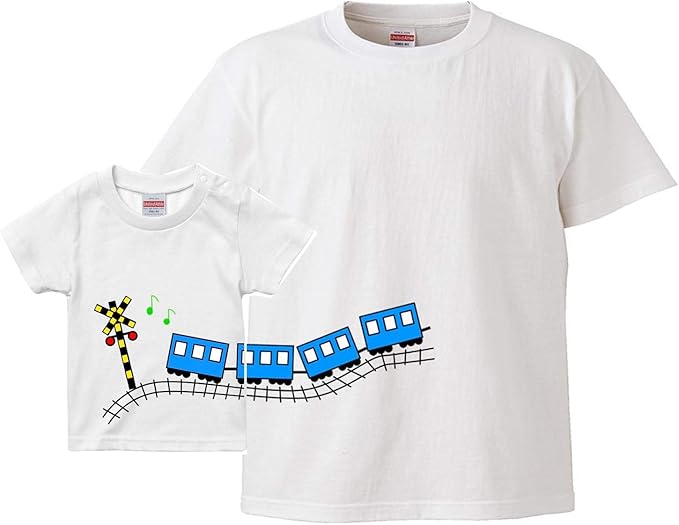 Amazon Co Jp Chara Park 子供と着れる Tシャツ 電車 ホワイト メンズ M ファッション