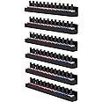 FEMELI Nail Polish Wall Rack: 6 Shelves 15 Inch Acrylic Nail Polish Holder Organizer for 66-90 Bottles, Multi-Purpose Acrylic Floating Shelves (15 Inch, Black)