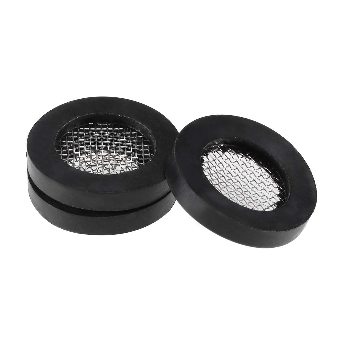 sourcing map Rubber Flat Washers 19mm OD 12mm ID 3mm Thickness with Stainless Steel Filter, for Faucet Pipe Water Hose, Pack of 3