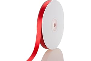 CUQIG 3/8 Inch Red Ribbon, 50 Yards Craft Polyester Satin Ribbon Perfect for Gift Wrapping, Handmade Roses, Wedding Party Decorations and DIY Crafts
