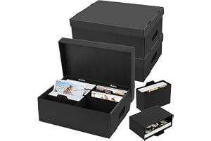 AOPULE Photo Storage Box, 3 Pack Picture Storage Containers, Photo Storage Boxes, 8 inner 4×6 inch Photo Cases for Picture,Gr