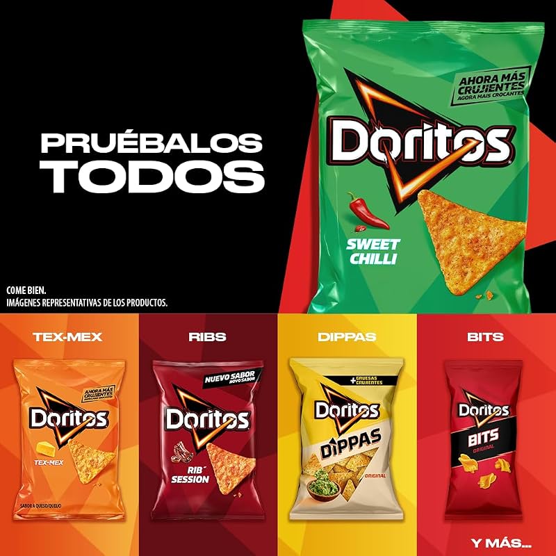 Chilli, Nachos con sabor picante a chilli, Producto de Aperitivo, bolsa individual, 140gr
