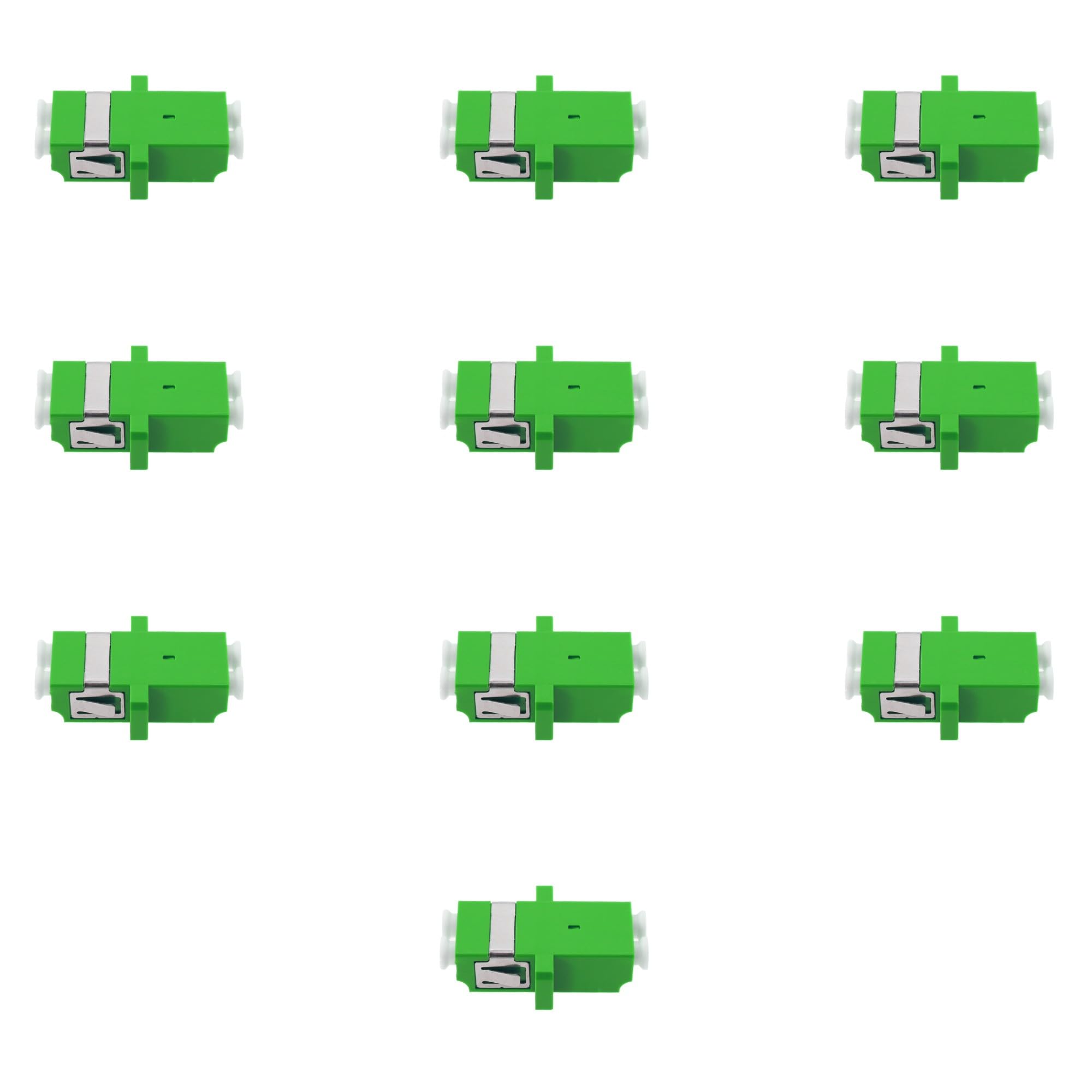 10 x CHB Fibre Optic Adapter LC/APC Duplex Flanged Female Connector Straight Through Coupler Server Data Centre Rack Patch Panel Single Mode (LC/APC)