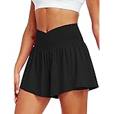 CADMUS Athletic Shorts for Women 2 in 1 Flowy Running Spandex Butterfly Workout Tennis Skorts