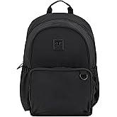 Champion Venice Laptop Backpack in Crinkle Nylon with Padded Adjustable Straps, Water Bottle Pocket for Work, Travel, Commute, Black/Silver, One Size