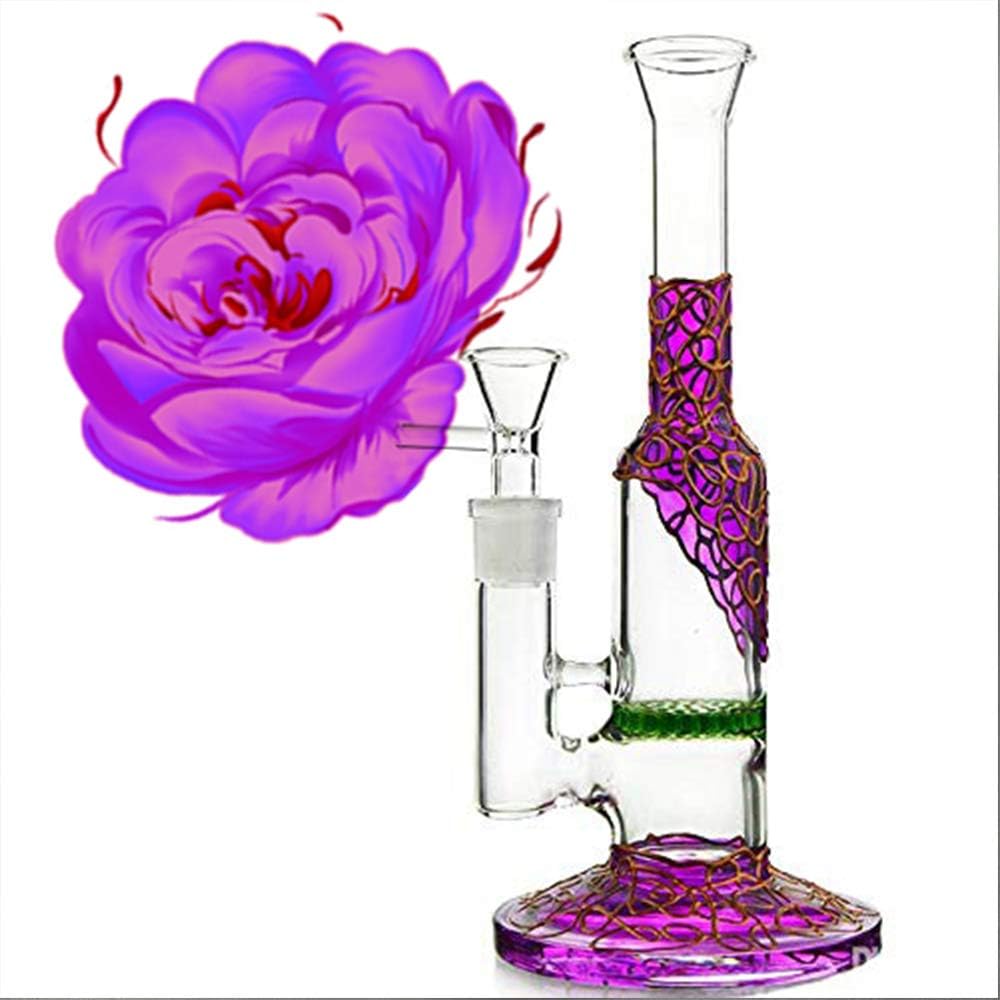10 Inch Glass Vase Beautiful Design Vase, Large Water Tank Scientific Durable Design (Purple)