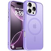 MOCCA Strong Magnetic for iPhone 16 Pro Phone Case, [Compatible with Magsafe][16FT Mil-Grade Drop Protection] Slim Thin Translucent Matte Protective Cover Case for iPhone 16 Pro Case, Light Purple
