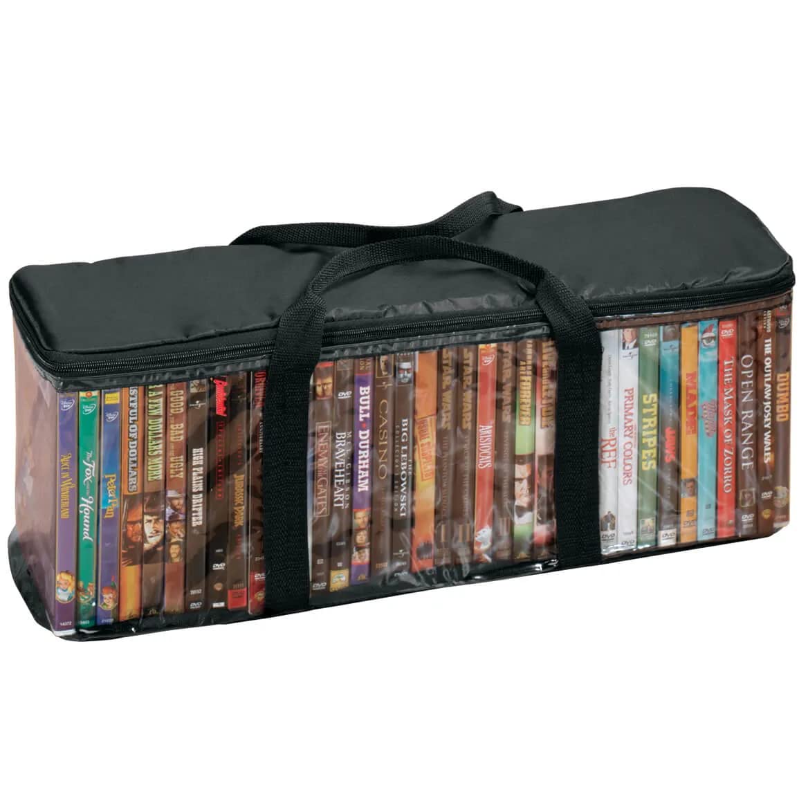 Harrington Marley UK Seller | Portable DVD Storage Bag, Disc CD Case, Clear Cover with Zipper DVD Protective Dust Collection Holder/Organiser, Blu-Ray/PC/Xbox/PlayStation Games Strong Handles