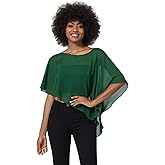 BEAUZSUZSANA Chiffon Cape Poncho Shawls and Wraps for Evening Dresses Wedding Party Travel Lightweight Soft