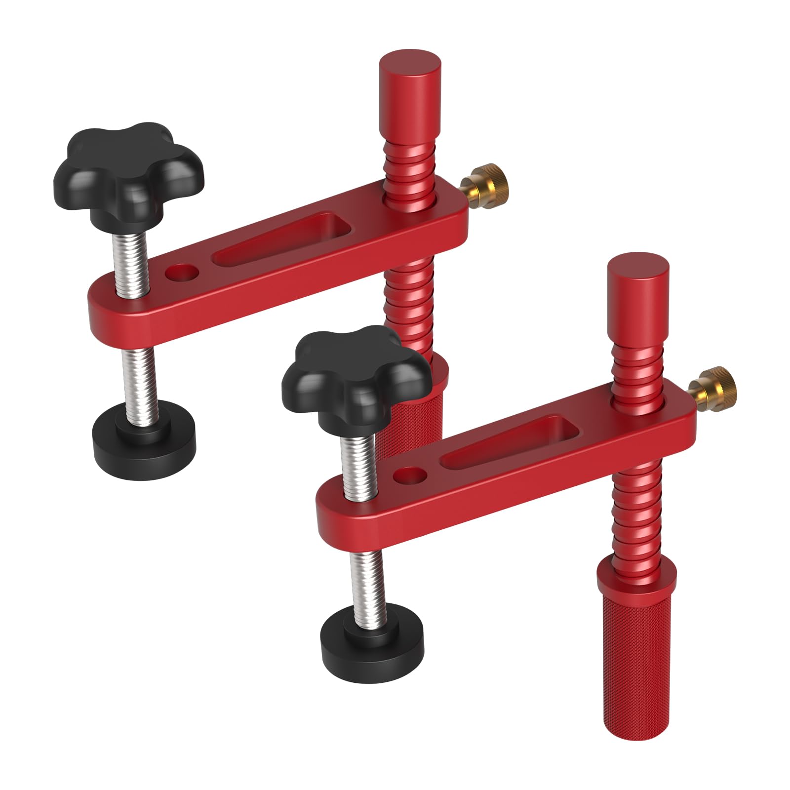 2Pcs 20mm Bench Dog Clamp, 20mm Bench Dog Quick Acting Hold Down Clamp, Adjustable Metal MFT Clamp Fast Acting Hold Down Table Clamps for Woodworking Benchtop (20mm)