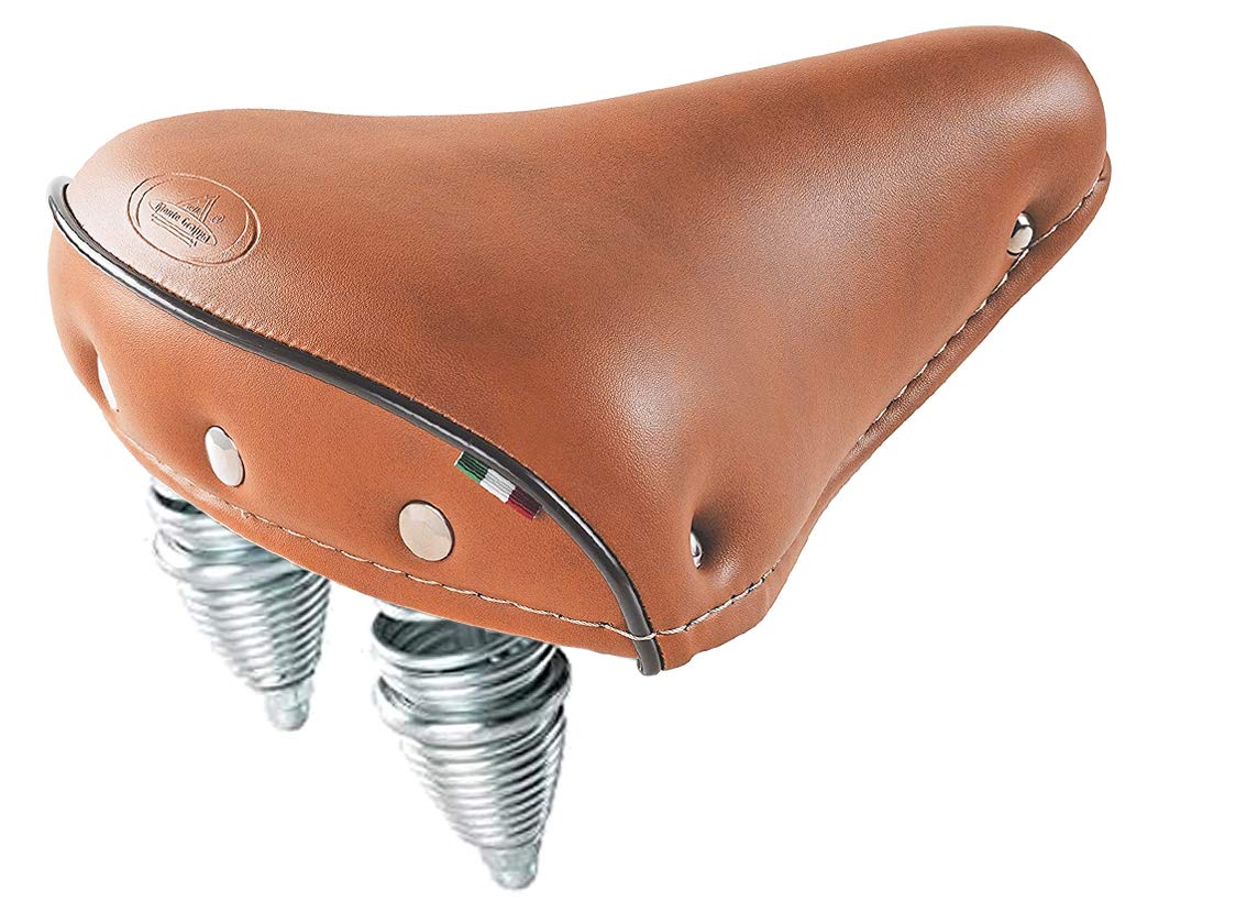 City Bicycle Saddle, Cruiser Vinatge SM 110 Iris, Spring Structure, Made in Italy,