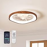 Monikessy 19.7" Modern Ceiling Fans with Lights and Remote, Dimmable Low Profile Ceiling Fan, Farmhouse Smart Bladeless Fande