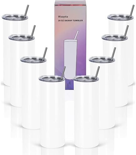Amazon.com | Maars 20 oz. Skinny Steel, Double Wall Stainless Tumbler  (White, 4 Pack): Tumblers & Water Glasses