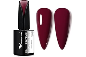 V VENALISA VENALISA 15ml Dark Red Gel Nail Polish, Burgundy Claret-Red Color Soak Off UV LED Nail Gel Polish Nail Art Starter Manicure Salon DIY at Home, 0.53 OZ