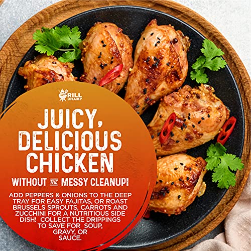 Grill Champ Chicken Leg Rack for Grill, BBQ & Smoker Stainless Steel