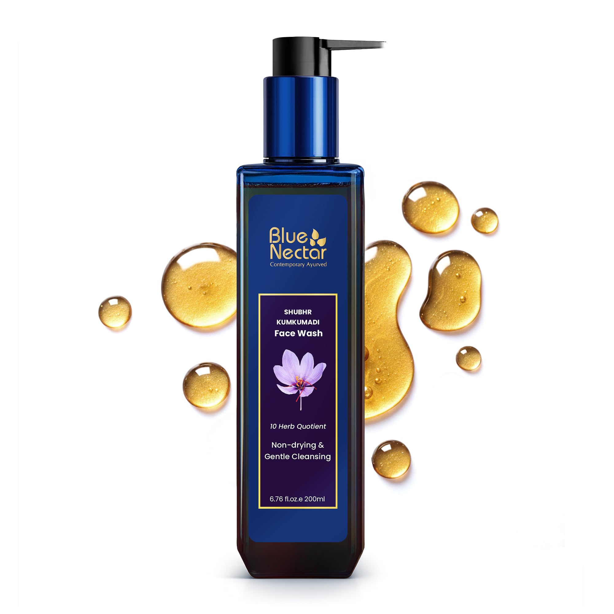 Blue Nectar Kumkumadi Brightening Face Wash with Saffron for Women & Men | Sulphate free Anti Pimple Face Cleanser (200 ml)