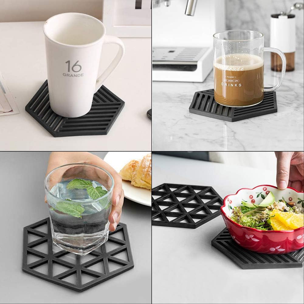 Generic Lot De 4 Dessous De Plat Ronds En Silicone, Multi