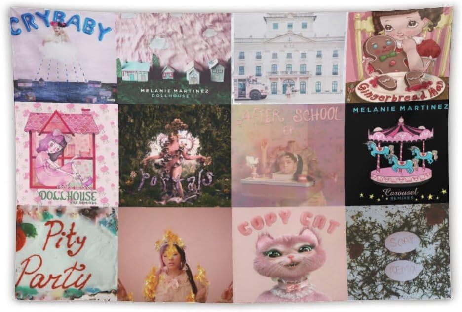 Tapestries - NOsawa Singer Melanie Tapestry Martinez Rapper Music Album Tapestries Art Home Wall Decor Hanging Poster Picture Print Living Room Bedroom Decorative (60 * 40 Inches)