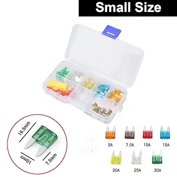 CoCar Kfz Klein Sicherungen Sortiment 70-tlg. 5A 7.5A 10A 15A 20A 25A 30A Auto-Sicherungen Auto Flachsicherung Steck Sicherun